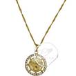 CORRENTE E IMAGEM DO ESPIRITO SANTO (DOURADA COM STRASS)