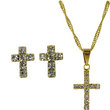 Conjunto brinco de cruz com pingente