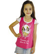 Blusa Princesas da Bíblia Rosa Manga Copinho 